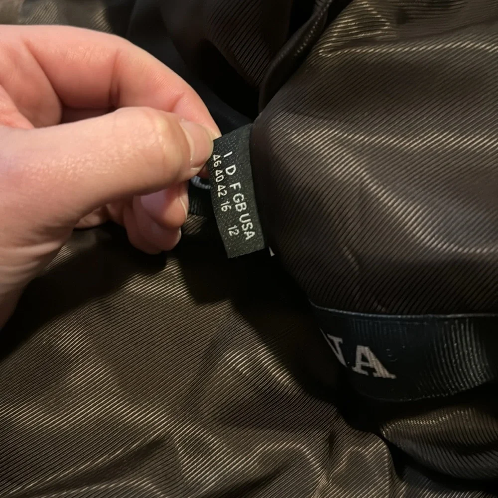 donnaluna brown satin puffer bomber jacket size 12 made in Italy - Picture 6 of 8